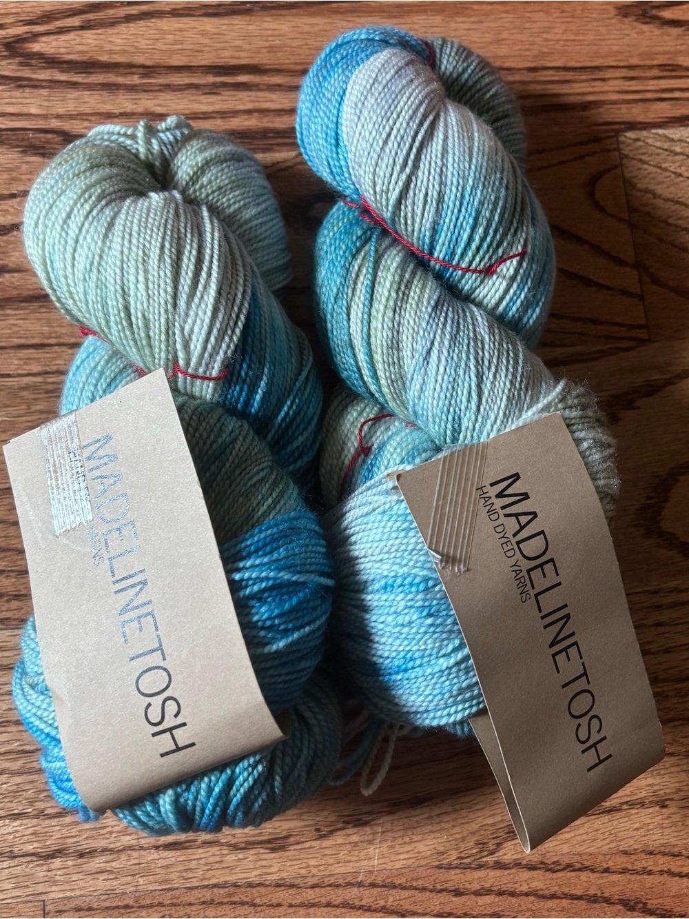 Madelinetosh Yarn Lot of 2 Tosh Sock Fingering 100% Merino Wool Blue Turquoise